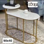 طاوله هيكل حديد او رخام مقاس 40x90 سم
