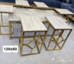 طاوله هيكل حديد او رخام مقاس 120x80سم مناسبه لكل بيت عصري