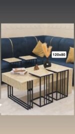 طاوله هيكل حديد او رخام مقاس 80X120 سم