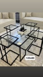 طاوله هيكل حديد او رخام مقاس 80X120 سم