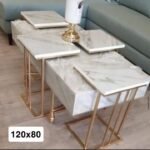 طاوله هيكل حديد او رخام مقاس 80X120 سم