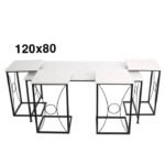 طاوله هيكل حديد او رخام مقاس 80X120 سم