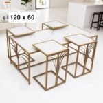 طاوله هيكل حديد او رخام مقاس 60X120 سم